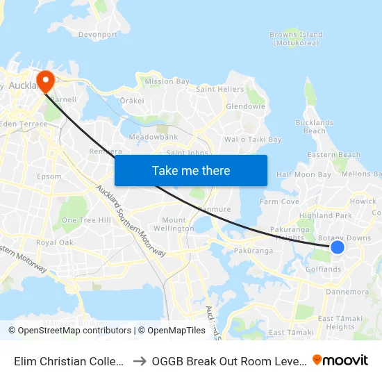 Elim Christian College to OGGB Break Out Room Level3 map