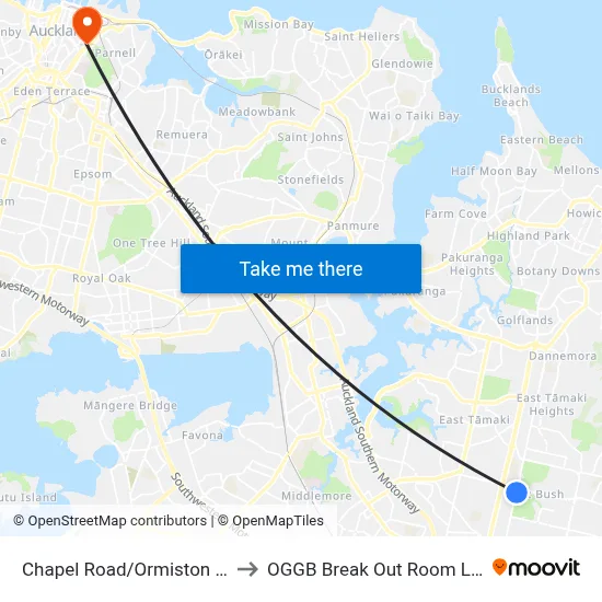 Chapel Road/Ormiston Road to OGGB Break Out Room Level3 map