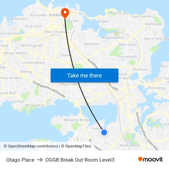 Otago Place to OGGB Break Out Room Level3 map