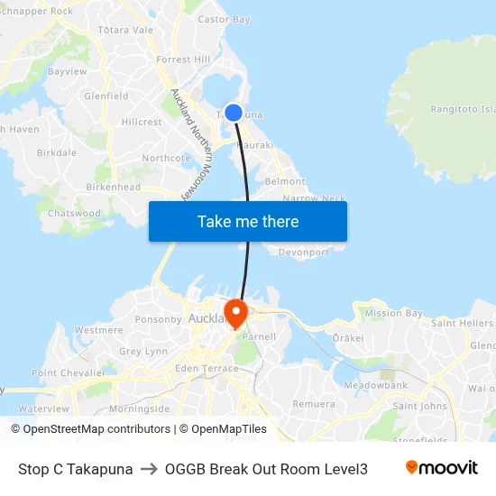 Stop C Takapuna to OGGB Break Out Room Level3 map