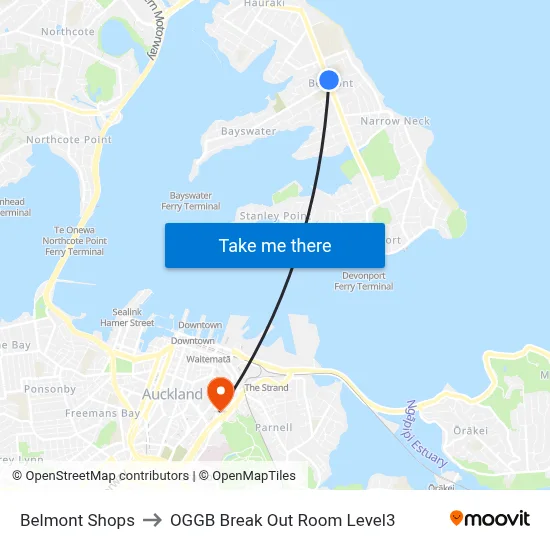 Belmont Shops to OGGB Break Out Room Level3 map