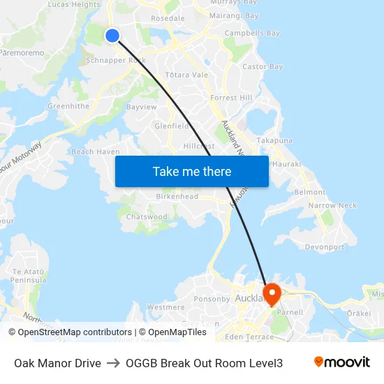 Oak Manor Drive to OGGB Break Out Room Level3 map