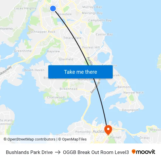Bushlands Park Drive to OGGB Break Out Room Level3 map