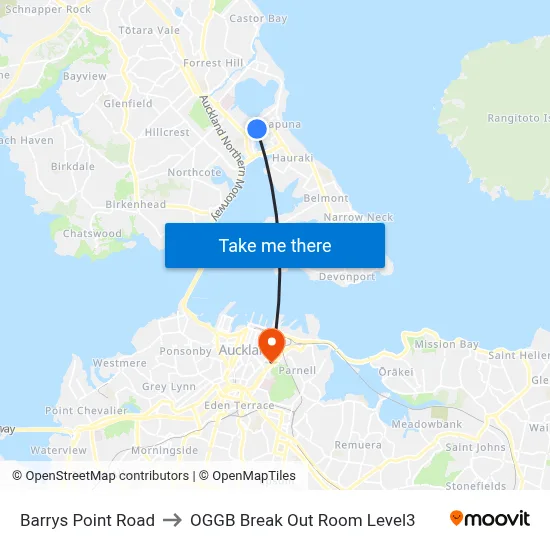 Barrys Point Road to OGGB Break Out Room Level3 map