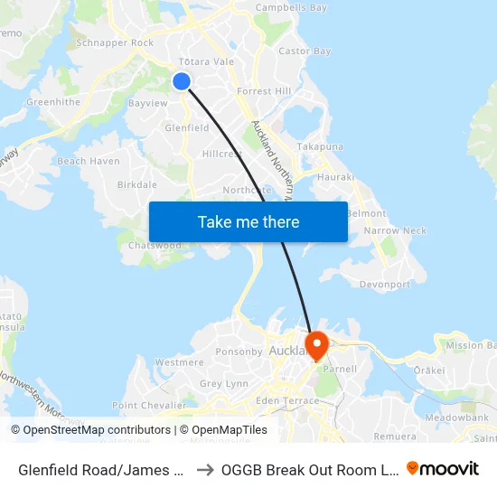 Glenfield Road/James Street to OGGB Break Out Room Level3 map