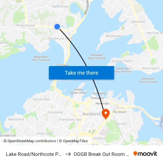 Lake Road/Northcote Primary to OGGB Break Out Room Level3 map