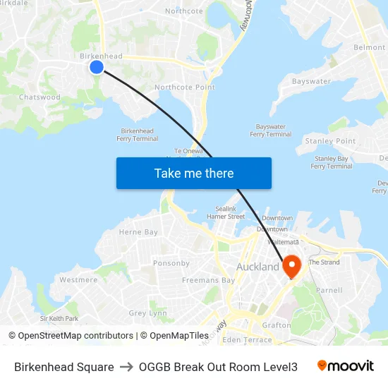 Birkenhead Square to OGGB Break Out Room Level3 map