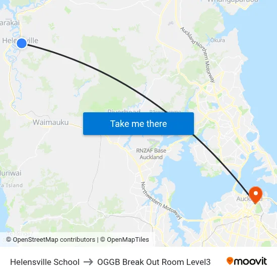 Helensville School to OGGB Break Out Room Level3 map