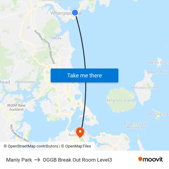 Manly Park to OGGB Break Out Room Level3 map