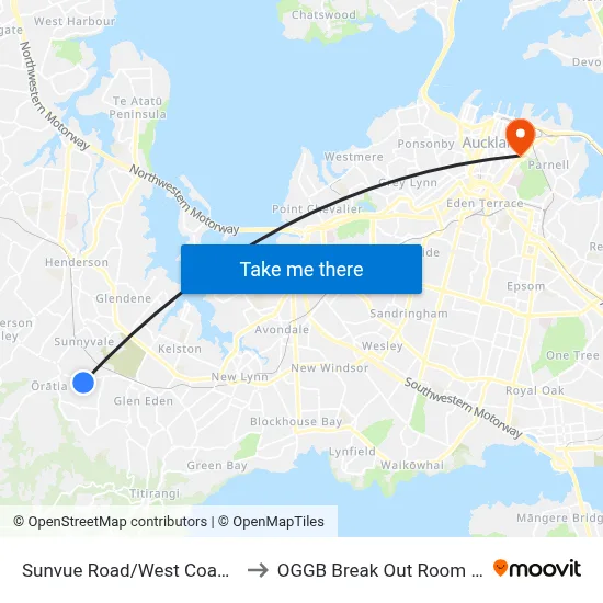Sunvue Road/West Coast Road to OGGB Break Out Room Level3 map