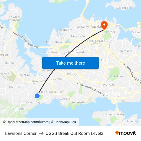 Lawsons Corner to OGGB Break Out Room Level3 map