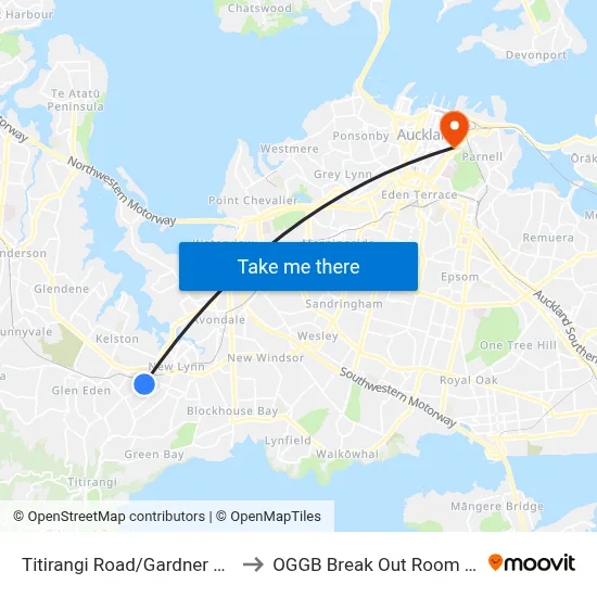 Titirangi Road/Gardner Avenue to OGGB Break Out Room Level3 map