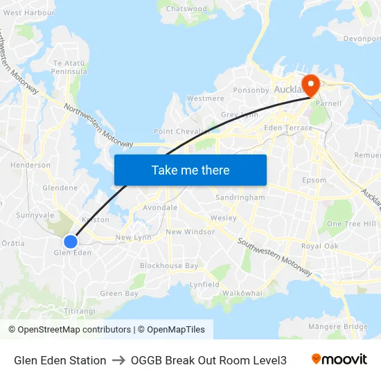 Glen Eden Station to OGGB Break Out Room Level3 map