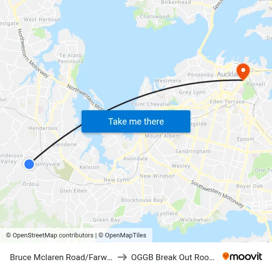 Bruce Mclaren Road/Farwood Drive to OGGB Break Out Room Level3 map