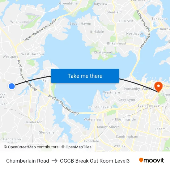 Chamberlain Road to OGGB Break Out Room Level3 map