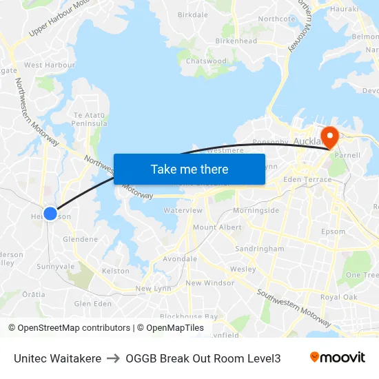 Unitec Waitakere to OGGB Break Out Room Level3 map