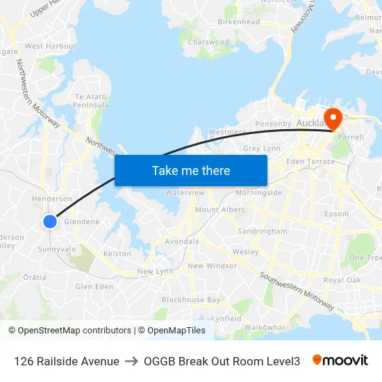 126 Railside Avenue to OGGB Break Out Room Level3 map
