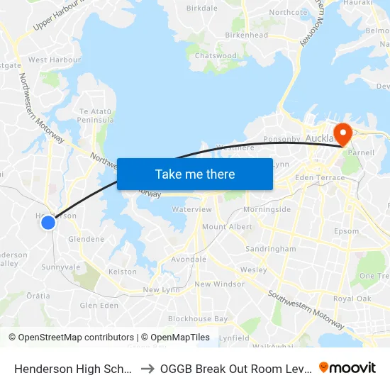 Henderson High School to OGGB Break Out Room Level3 map
