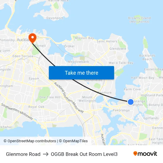 Glenmore Road to OGGB Break Out Room Level3 map