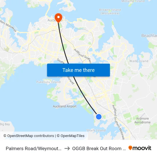 Palmers Road/Weymouth Road to OGGB Break Out Room Level3 map