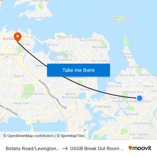 Botany Road/Lexington Drive to OGGB Break Out Room Level3 map