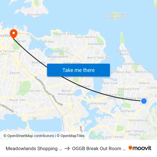 Meadowlands Shopping Centre to OGGB Break Out Room Level3 map