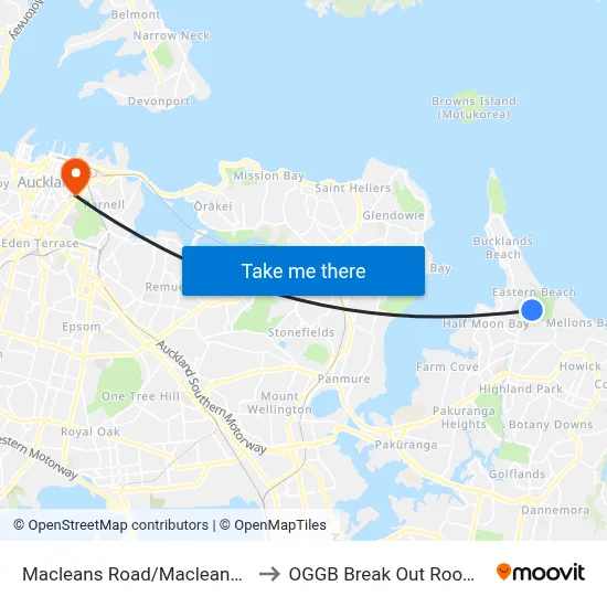 Macleans Road/Macleans College to OGGB Break Out Room Level3 map