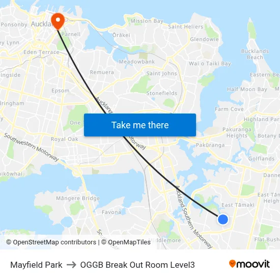 Mayfield Park to OGGB Break Out Room Level3 map