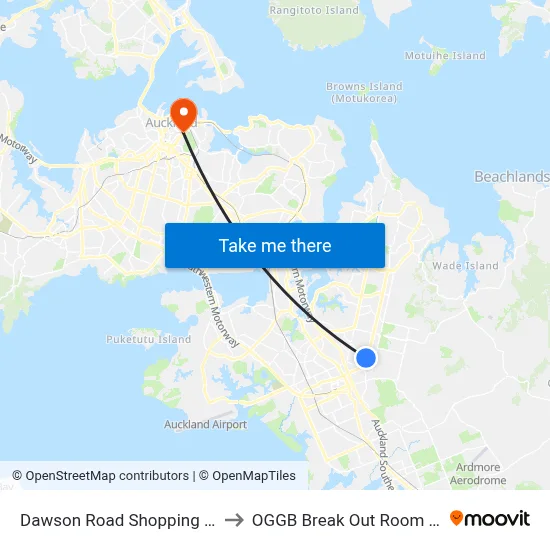Dawson Road Shopping Centre to OGGB Break Out Room Level3 map