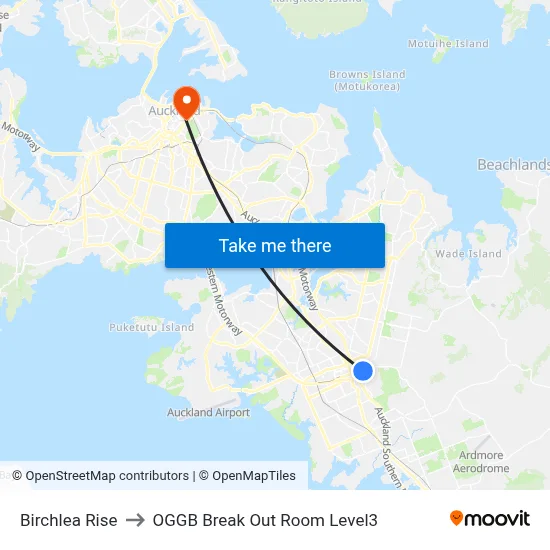 Birchlea Rise to OGGB Break Out Room Level3 map