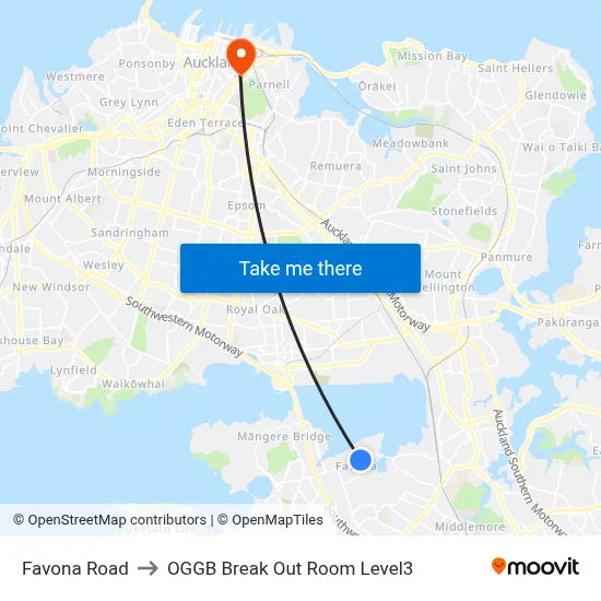 Favona Road to OGGB Break Out Room Level3 map