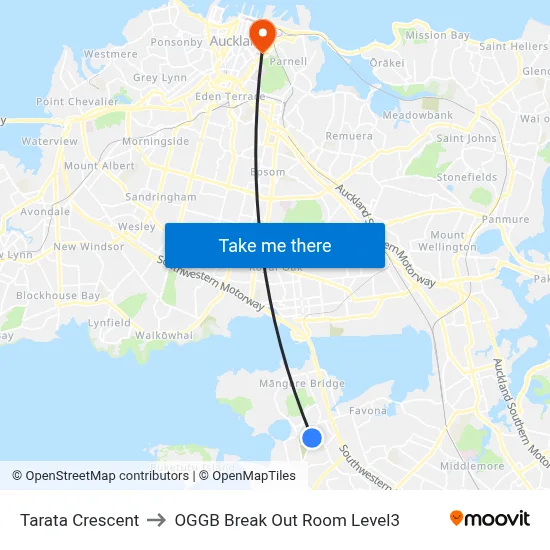 Tarata Crescent to OGGB Break Out Room Level3 map