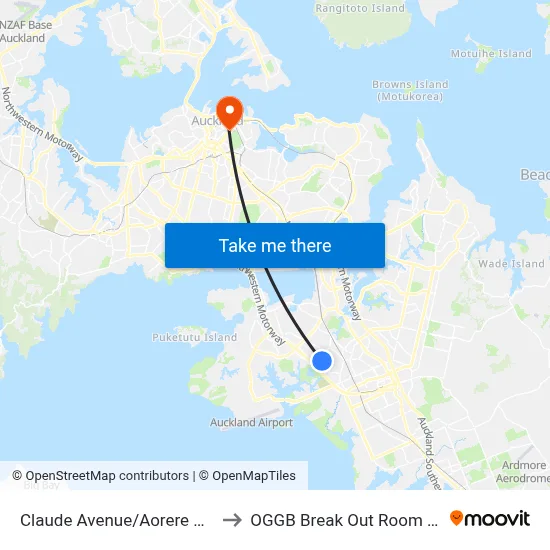 Claude Avenue/Aorere College to OGGB Break Out Room Level3 map