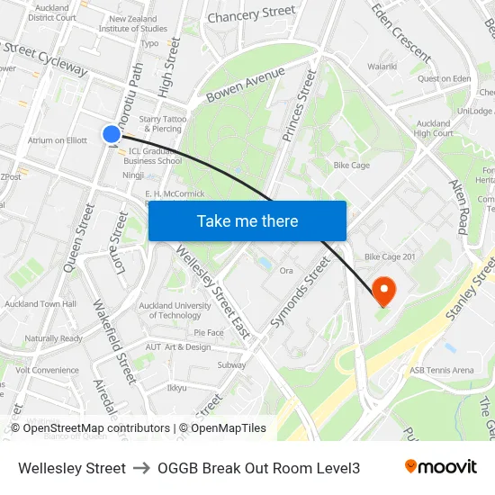 Wellesley Street to OGGB Break Out Room Level3 map