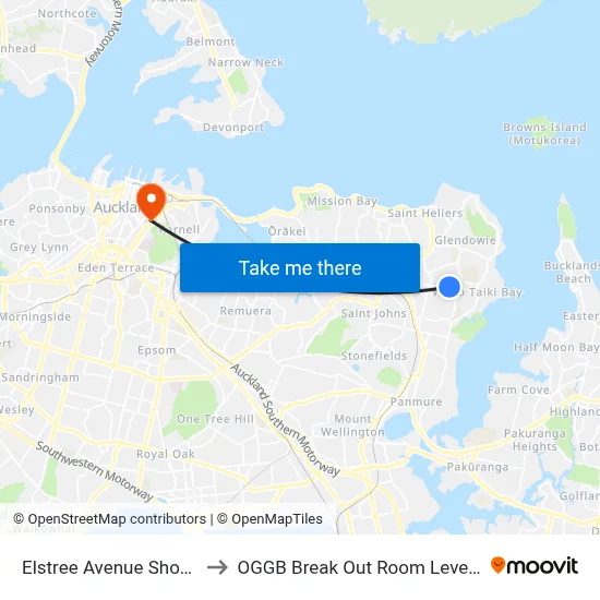 Elstree Avenue Shops to OGGB Break Out Room Level3 map
