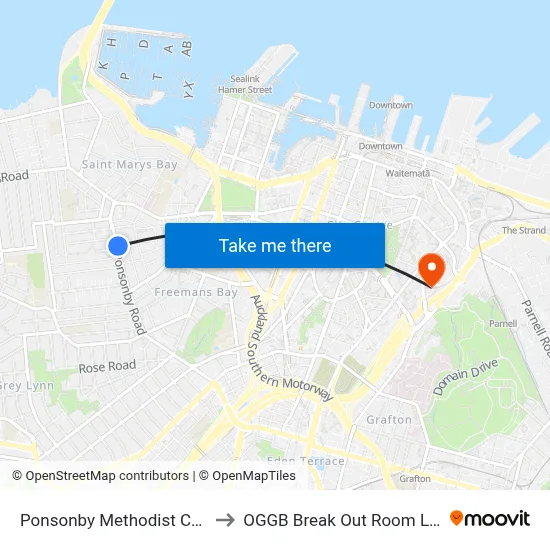 Ponsonby Methodist Church to OGGB Break Out Room Level3 map