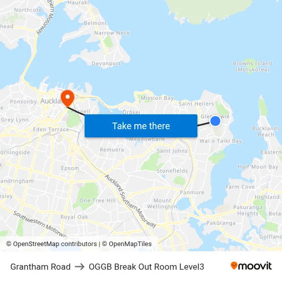 Grantham Road to OGGB Break Out Room Level3 map