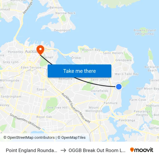 Point England Roundabout to OGGB Break Out Room Level3 map