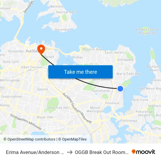 Erima Avenue/Anderson Avenue to OGGB Break Out Room Level3 map