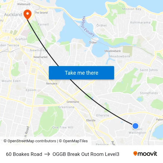 60 Boakes Road to OGGB Break Out Room Level3 map