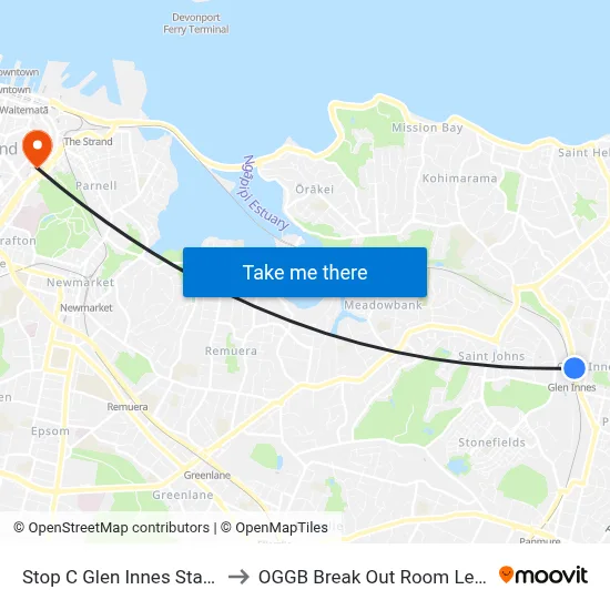 Stop C Glen Innes Station to OGGB Break Out Room Level3 map