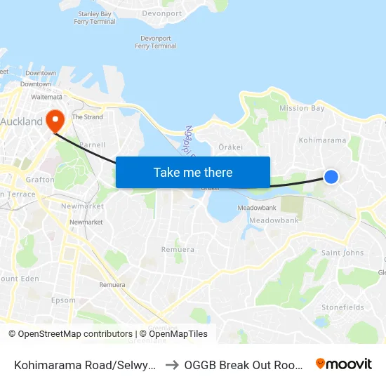 Kohimarama Road/Selwyn College to OGGB Break Out Room Level3 map