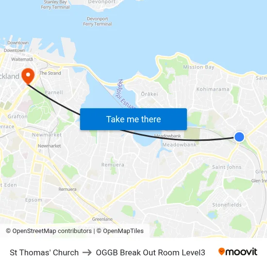 St Thomas' Church to OGGB Break Out Room Level3 map