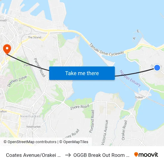 Coates Avenue/Orakei Shops to OGGB Break Out Room Level3 map