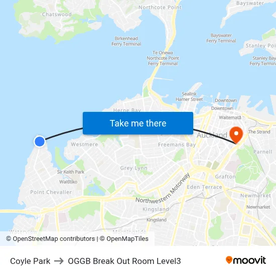Coyle Park to OGGB Break Out Room Level3 map