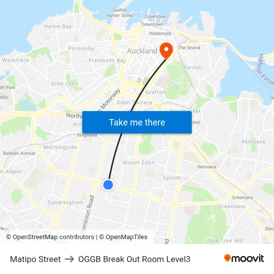 Matipo Street to OGGB Break Out Room Level3 map