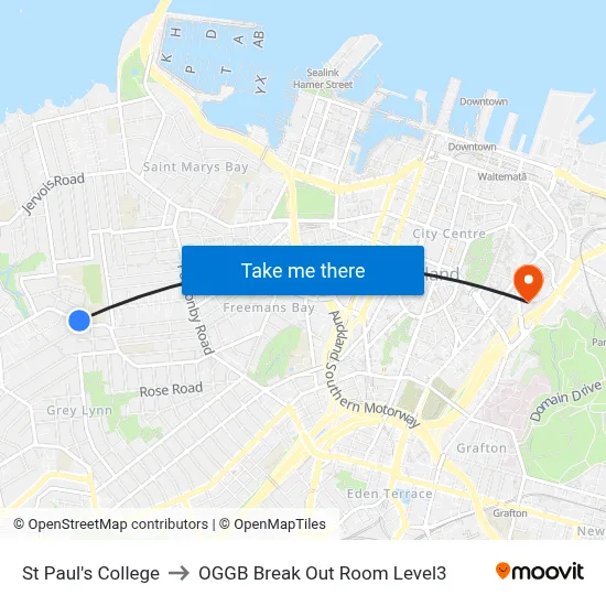 St Paul's College to OGGB Break Out Room Level3 map