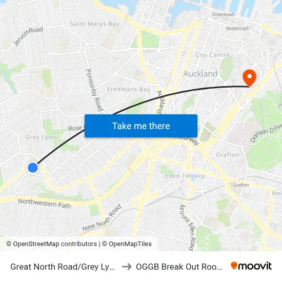 Great North Road/Grey Lynn School to OGGB Break Out Room Level3 map