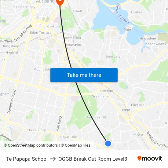Te Papapa School to OGGB Break Out Room Level3 map