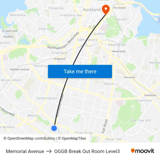 Memorial Avenue to OGGB Break Out Room Level3 map